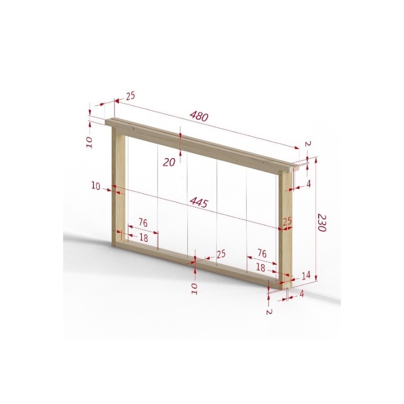 Langstroth straight frame (vertical) Beehive frames