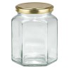 Vaso Esagonale in Vetro da 288 ml coperchi non incluso