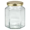 Vaso Esagonale in Vetro da 288 ml coperchi non incluso
