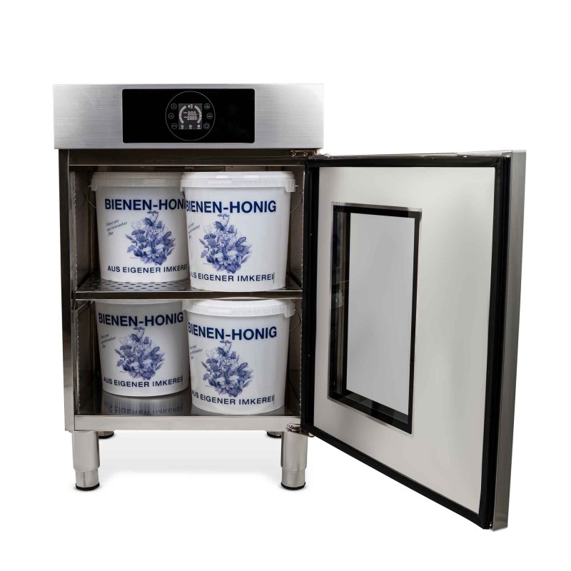 Mini Wärmeschrank "PICCOLO" aus Edelstahl mit Regalfach