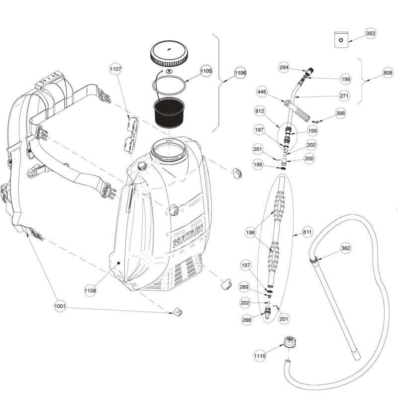 Extintor Florestal de Costas Matabi 17 L