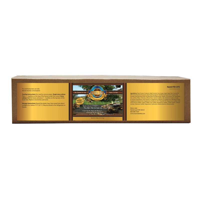 Ultra Bee® Patties 1lb (18%) Alimento proteico para abejas