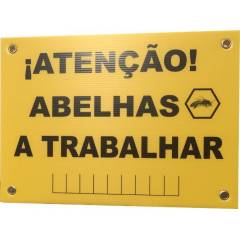 Panneau rucher « Attention abeilles » en portugais AU RUCHER