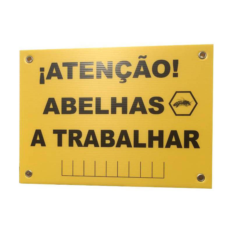 Bees sign in Portuguese BEE EQUIPMENT