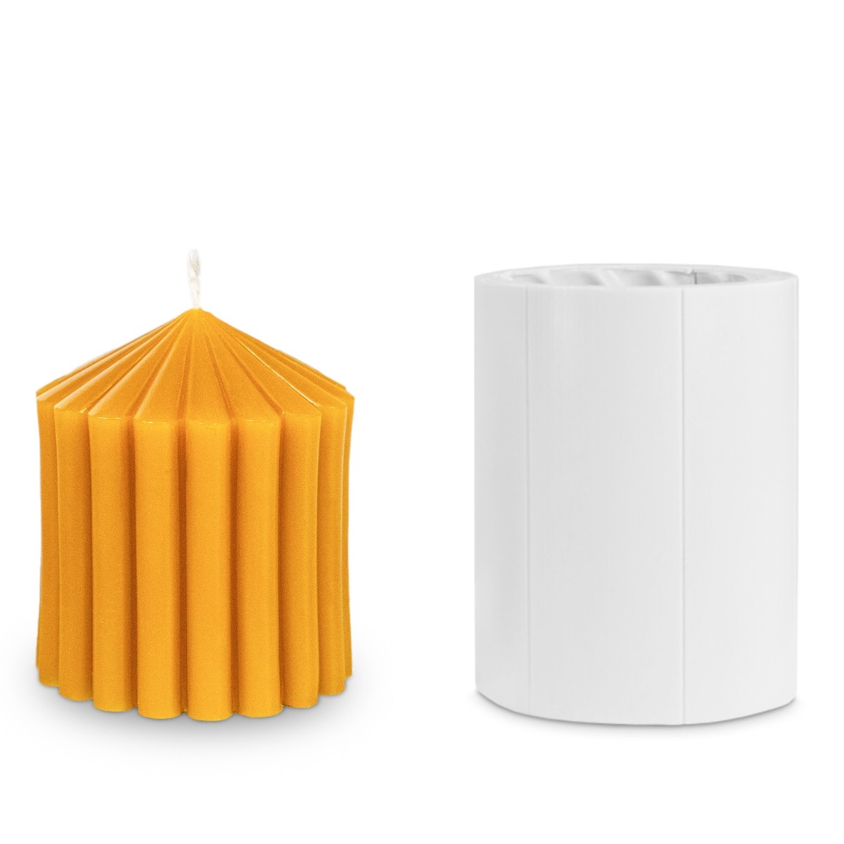 Lot De 5 Moules Silicone Cylindriques Pour Bougies + 50 Mèches Offerte - Idéal Cire D'Abeille, Soja, Paraffine & Aromathérapie
