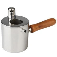 Cazoleta em aço inoxidável para derreter cera de abelha