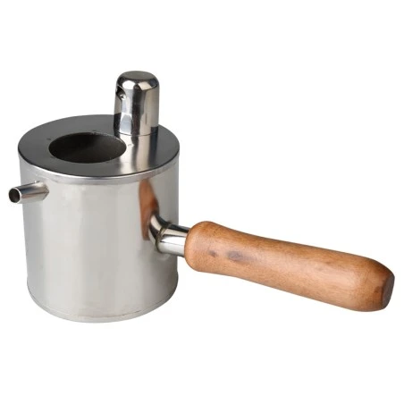 Cazoleta em aço inoxidável para derreter cera de abelha