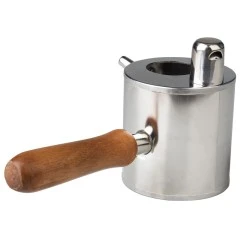 Cazoleta em aço inoxidável para derreter cera de abelha