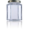 Hexagonal glass jar 390ml TO70 - Packs 23 u. HONEY PACKAGING