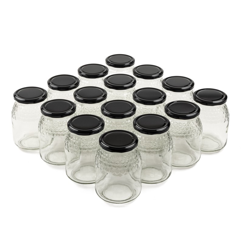 Classic honey jar 1kg comb-lines TO77 - Pack of 16 units HONEY PACKAGING