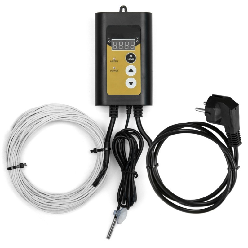 Cordon chauffant flexible de 8 mètres avec thermostat digital Défigeurs et Étuves Cordon chauffant flexible de 8 mètres avec thermostat digital Défigeurs et Étuves