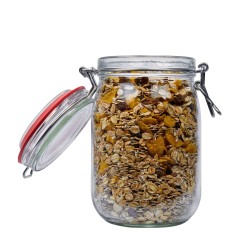 Glass Jar with Airtight Lid 1140 ml - Pack 16 un. HONEY PACKAGING