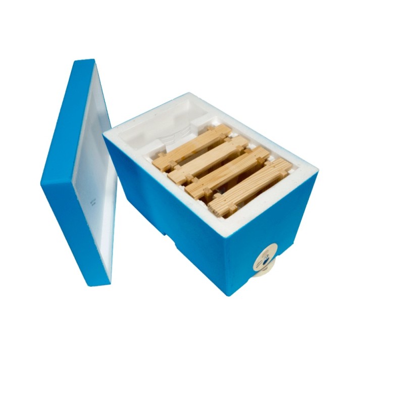 Begattungskästchen aus blauem Polystyrol (4 Mini-Rähmchen)