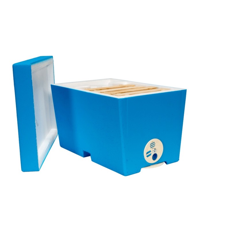 Begattungskästchen aus blauem Polystyrol (4 Mini-Rähmchen)