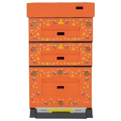 Beute Dadant Blatt Styropor LYSON Orange mit Bienenmotiv