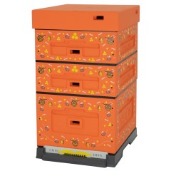Beute Dadant Blatt Styropor LYSON Orange mit Bienenmotiv