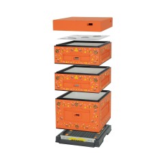 Beute Dadant Blatt Styropor LYSON Orange mit Bienenmotiv