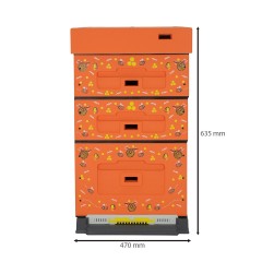 Beute Dadant Blatt Styropor LYSON Orange mit Bienenmotiv