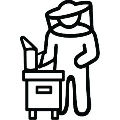 Black Beekeeper Sticker Bee signs