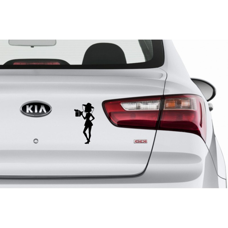 Schwarzer Aufkleber Imkerin