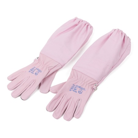 Guanti da apicoltore Pink Line in pelle fiore – Colore rosa