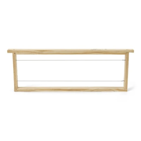Quadro meia alça Dadant Blatt reto com arame inox (47×16 cm)