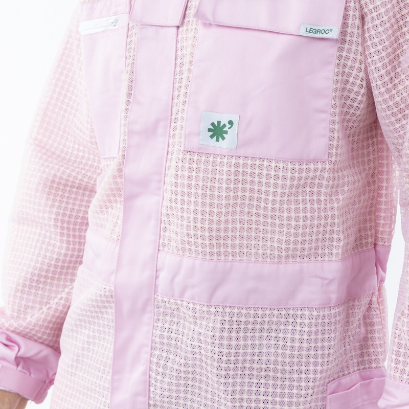 Pink Line Ventilated Beekeeping Suit with Fencing Veil Bee suits
