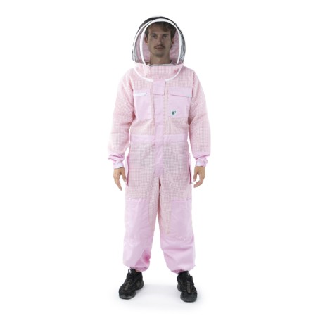 Imkeranzug Pink Line belüftet mit Fechterschleier – Farbe Rosa
