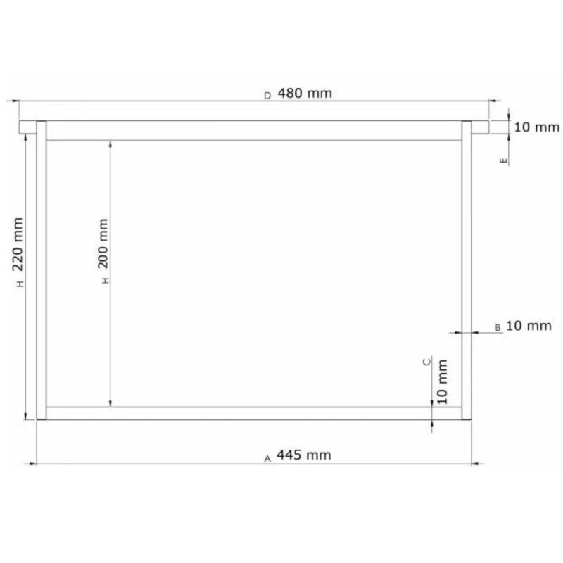 Straight Langstroth frame – stainless steel wire (horizontal) Beehive frames