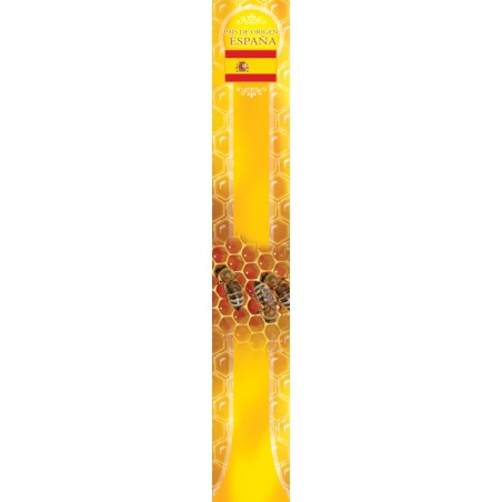 Selbstklebendes Deckelsiegel „Herkunftsland Spanien Honigwabe Gold“ – Pack 100 Stk.