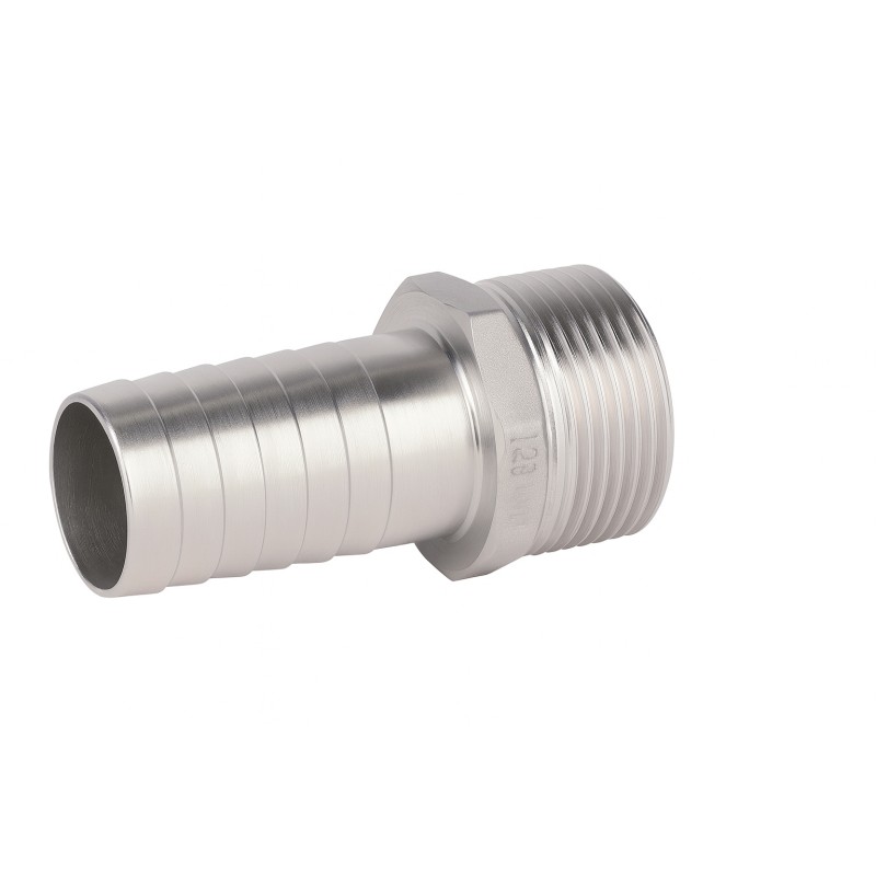 Raccord mâle fileté avec embout cannelé inox Robinets Raccord mâle fileté avec embout cannelé inox Robinets