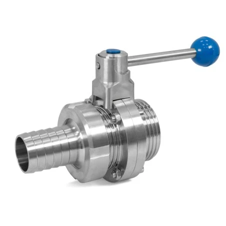 Válvula borboleta DN 40 (1” ½) com bocal para mangueira