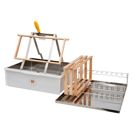 Uncapping tray with stainless steel support and plastic tub Uncapping tools