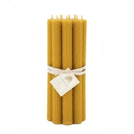 Handgefertigte Bienenwachskerzen 100 % – 12er-Set (20×2 cm)