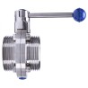 DIN DN50 Butterfly-Ventil Außengewinde beidseitig Inox