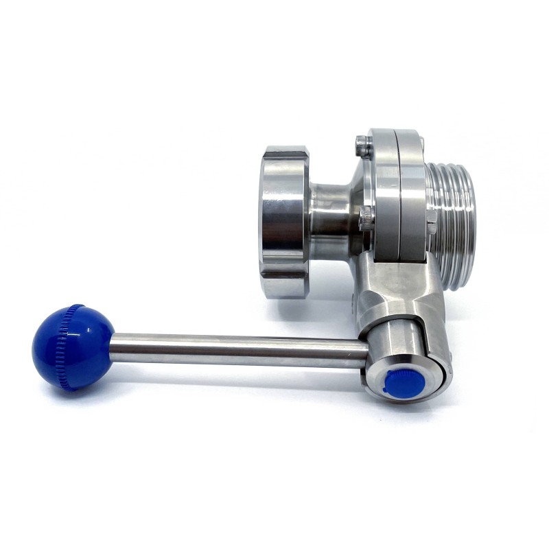 Hybrides DIN–Clamp DN50 Edelstahl-Butterfly-Ventil