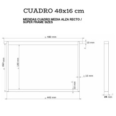 Cuadro media alza de madera (recto) Colmenas