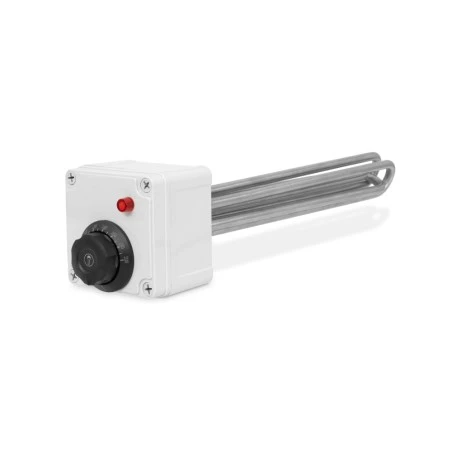 Resistenza corazzata 230V / 3 kW con termostato 0-110 °C · filetto 55 mm · caldaie per cera