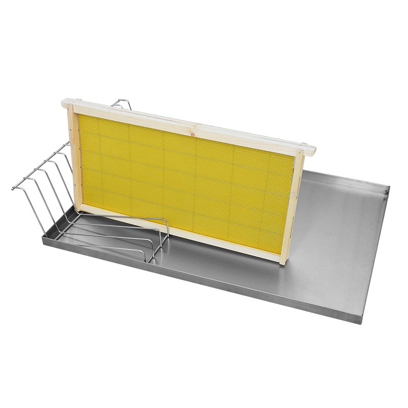 Bandeja de desoperculação com suporte inox e cuba plástica