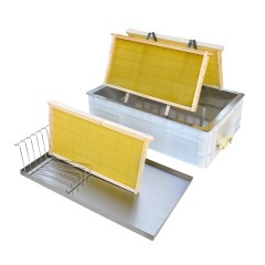 Vasca per disopercolare con supporto inox e contenitore in plastica