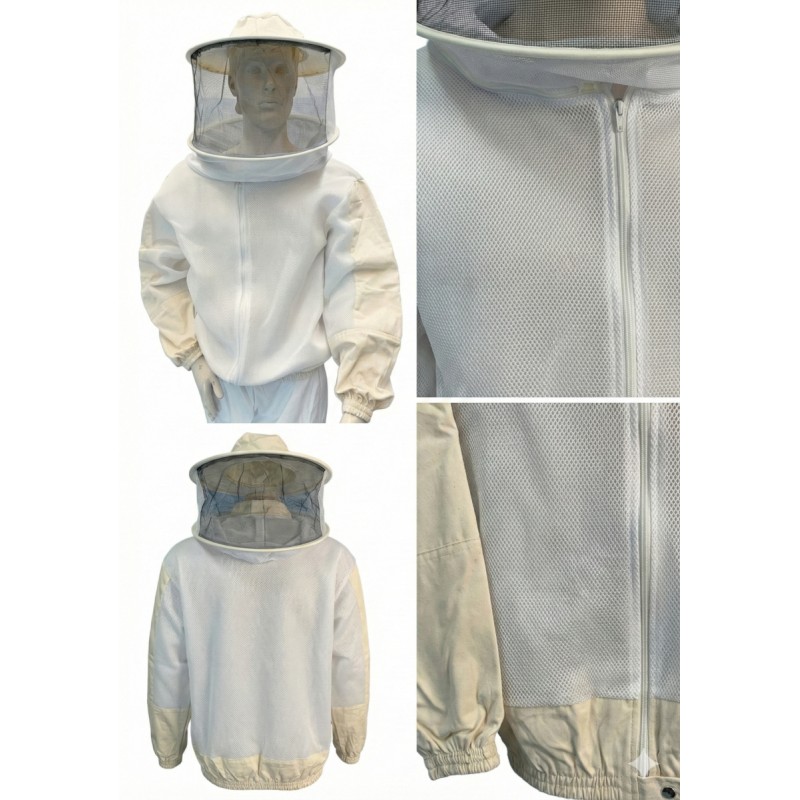 Reinforced ventilated beekeeping jacket with round veil Bee suits