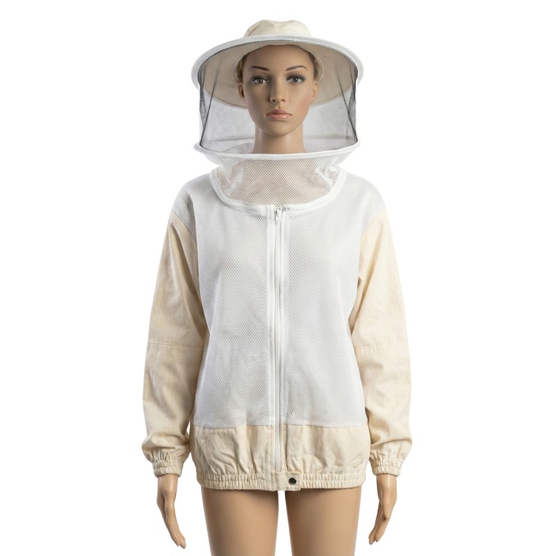 Reinforced ventilated beekeeping jacket with round veil Bee suits
