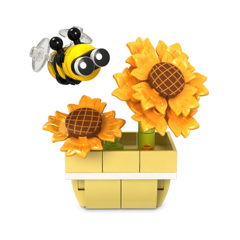 Bee on Sunflowers Building Block Set – Lyson For Kids (85 pcs) Educational