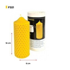 Stampo silicone per candele - Cilindro con favo a rilievo