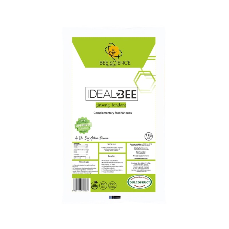 Idealbee Fondant Ginseng 10kg Alimentos de Mantenimiento para abejas